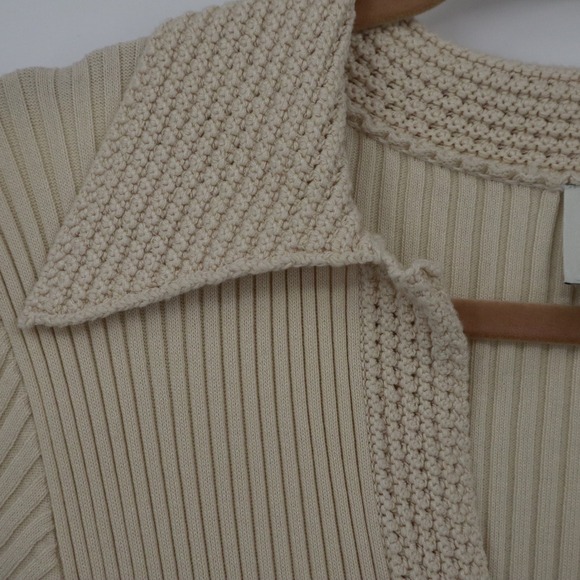 Joie Knit Midi Dress Womens L Beige Ribbed Classic Boho Staple Casual Chic - Picture 9 of 16